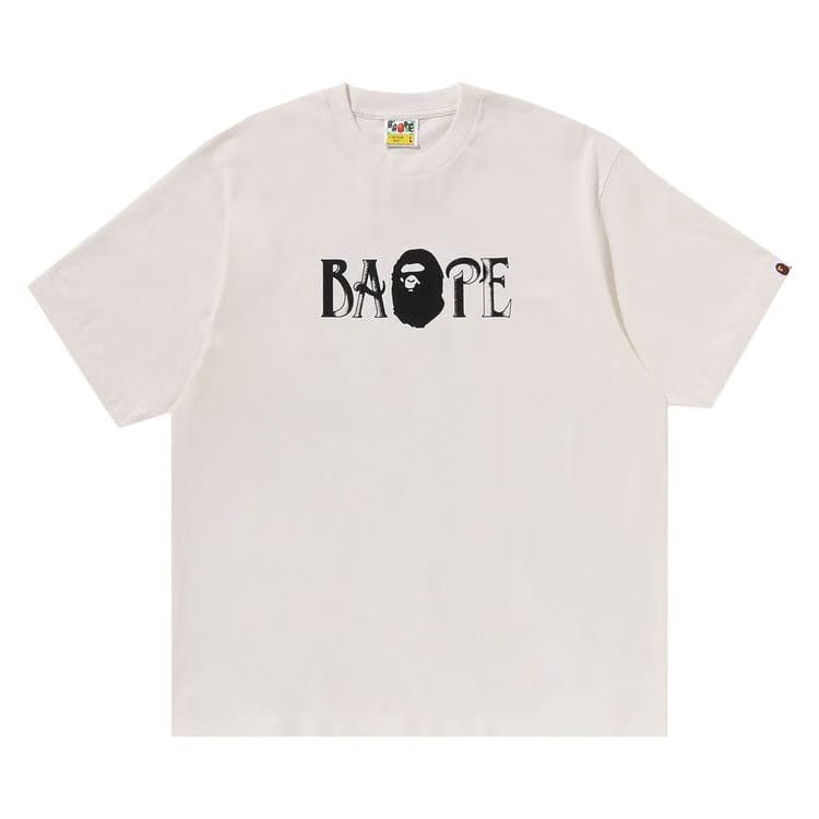 BAPE Screen Print Logo Relaxed Fit T-Shirt Ivory