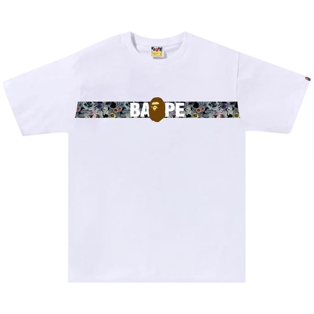BAPE Floral Camo Tape T-Shirt White