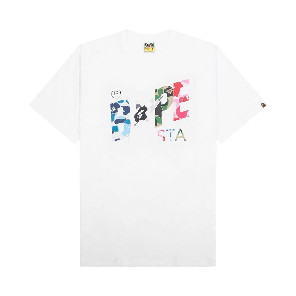 BAPE ABC Camo Crazy Bape Sta Logo T-Shirt White