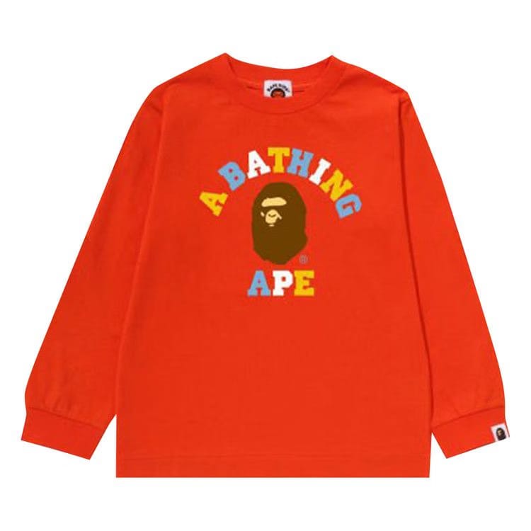 BAPE Kids Colors College Long-Sleeve T-Shirt Orange