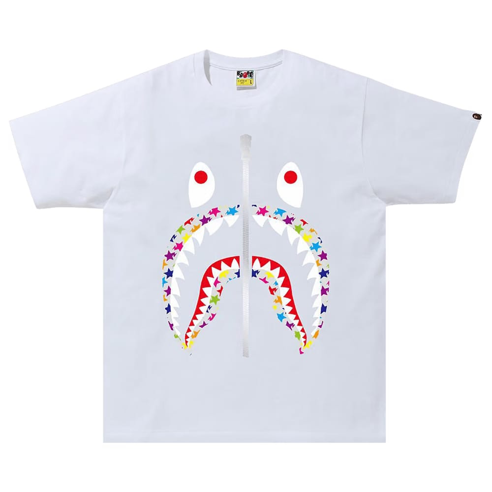 BAPE Sta Pattern Shark T-Shirt White