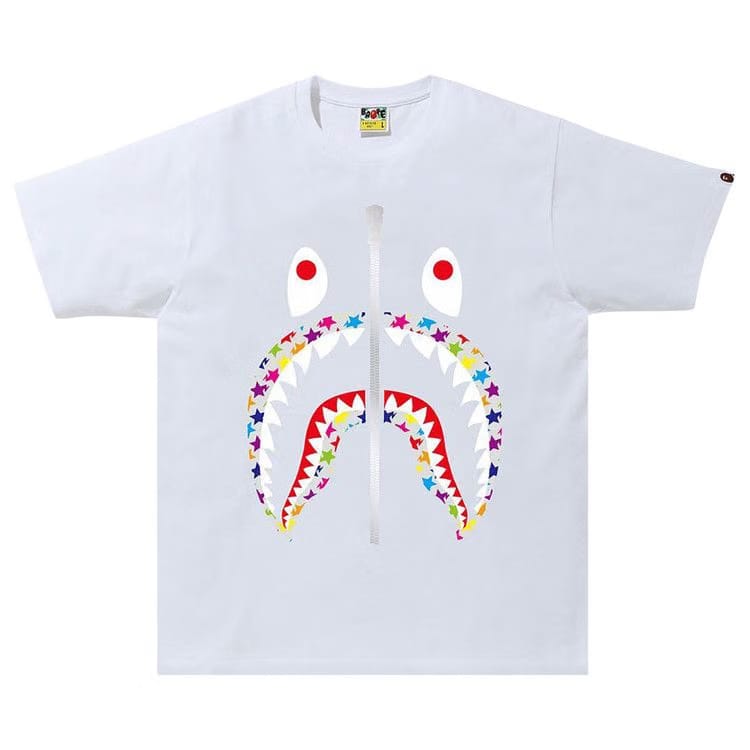 BAPE Sta Pattern Shark T-Shirt White