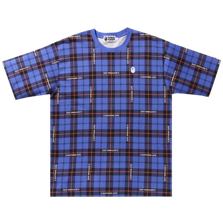 BAPE Check Relaxed Fit One Point T-Shirt Blue