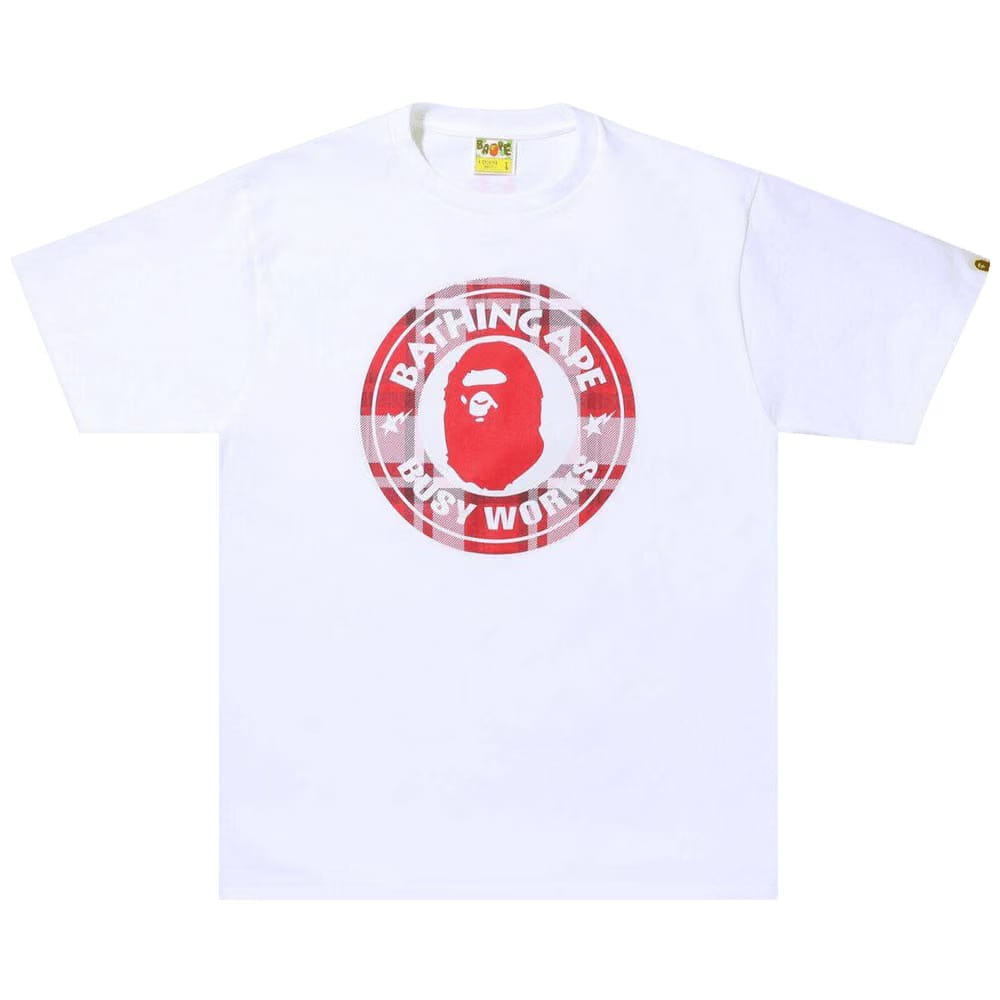 BAPE Check Gift Busy Works T-Shirt White