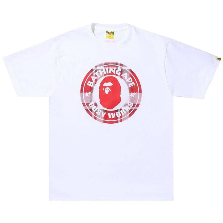 BAPE Check Gift Busy Works T-Shirt White