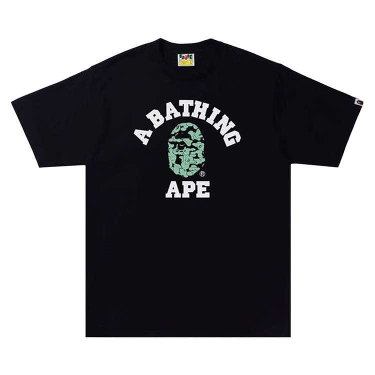 BAPE Text Code Camo College T-Shirt Black