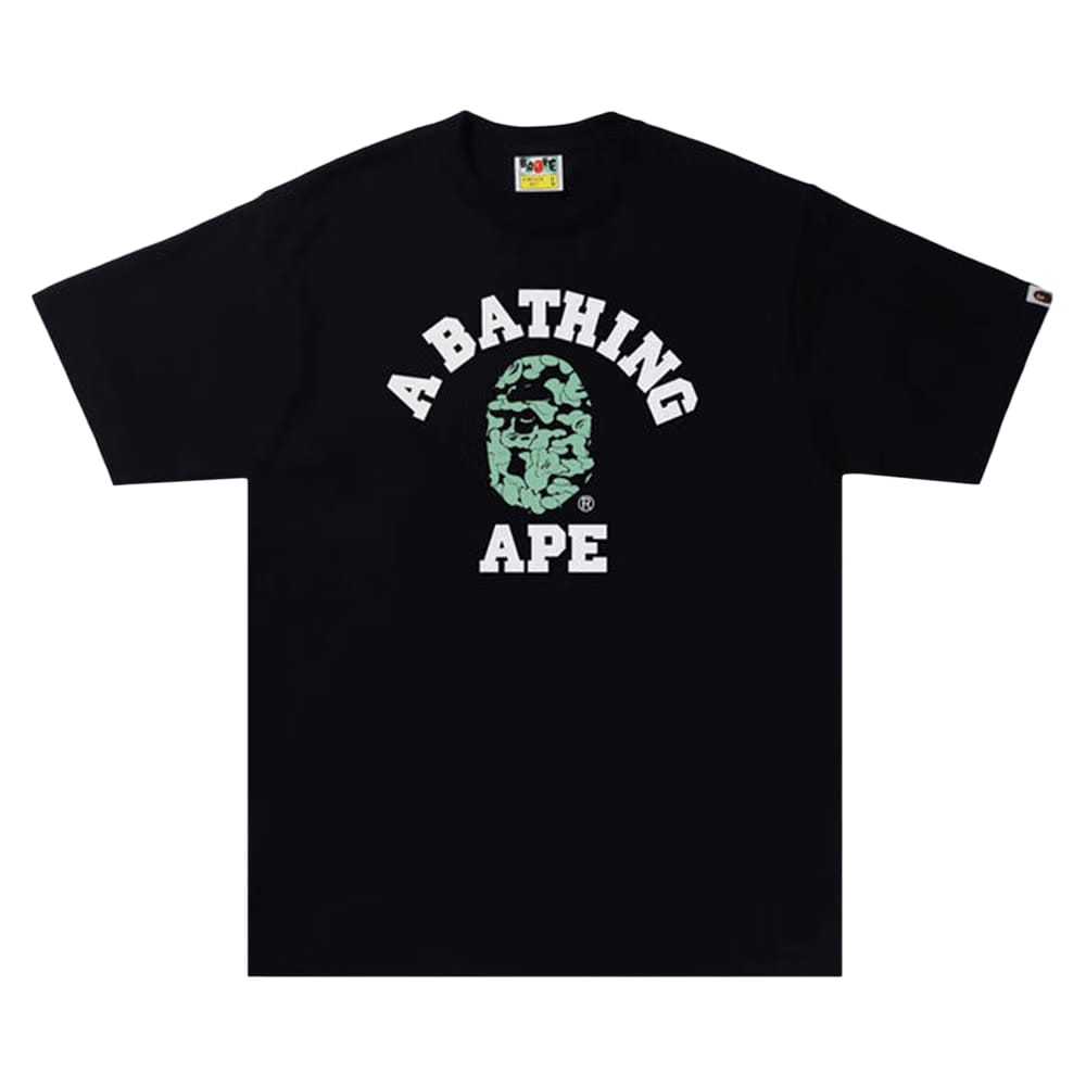 BAPE Text Code Camo College T-Shirt Black