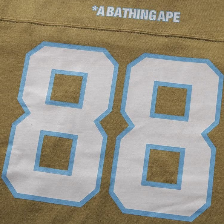 BAPE Football Relaxed Fit Long-Sleeve T-Shirt Beige
