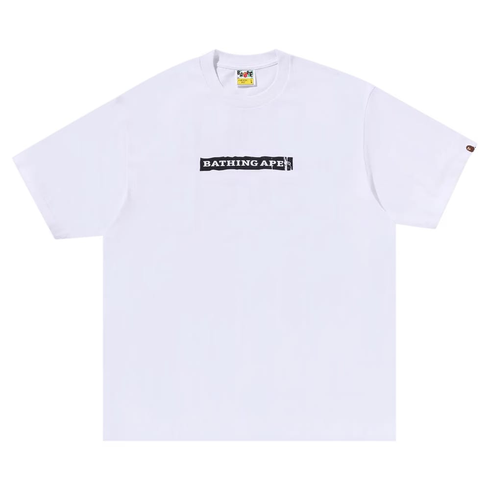 BAPE Screen Print Stencil Logo Relaxed Fit T-Shirt White