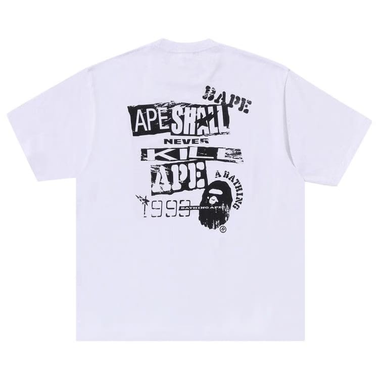 BAPE Screen Print Stencil Logo Relaxed Fit T-Shirt White