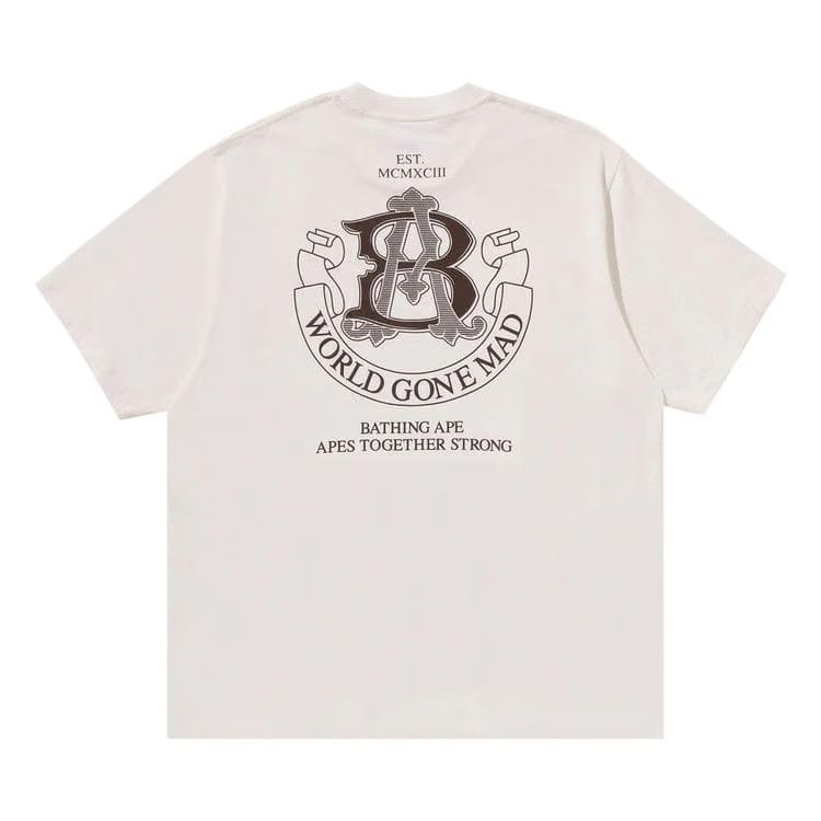 BAPE College Logo Relaxed Fit T-Shirt Ivory