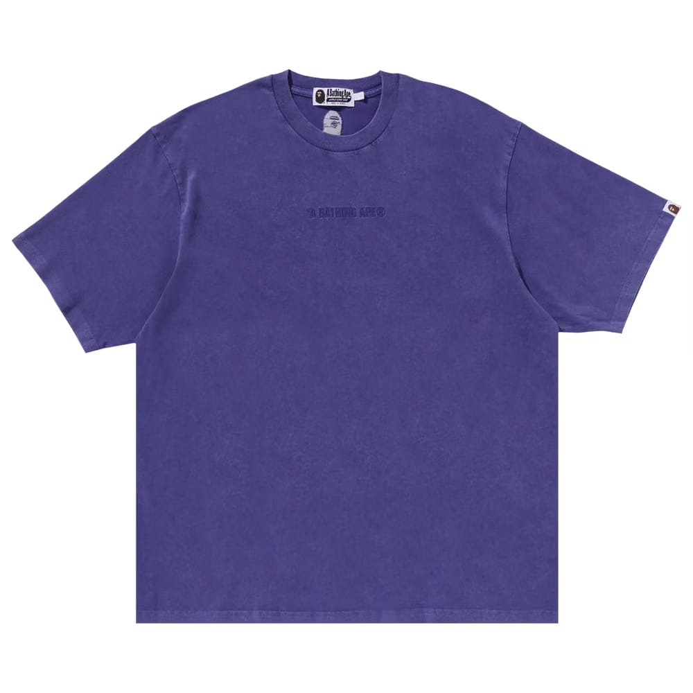 BAPE Garment Dye Bathing Ape Logo Relaxed Fit T-Shirt Purple