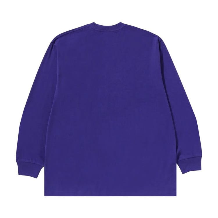 BAPE Marbling Camo Ape Head Relaxed Fit Long-Sleeve T-Shirt Purple