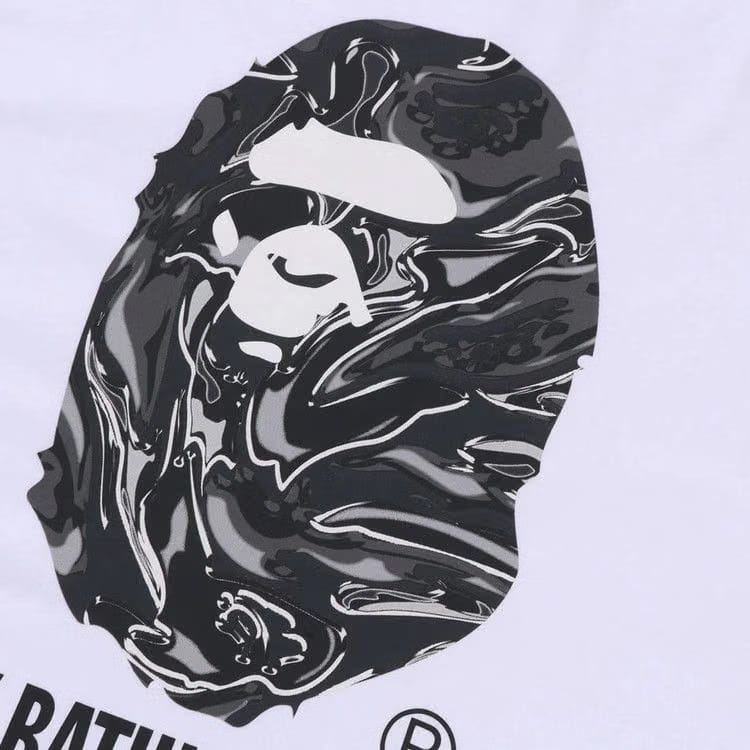BAPE Marbling Camo By Bathing Ape Relaxed Fit T-Shirt White
