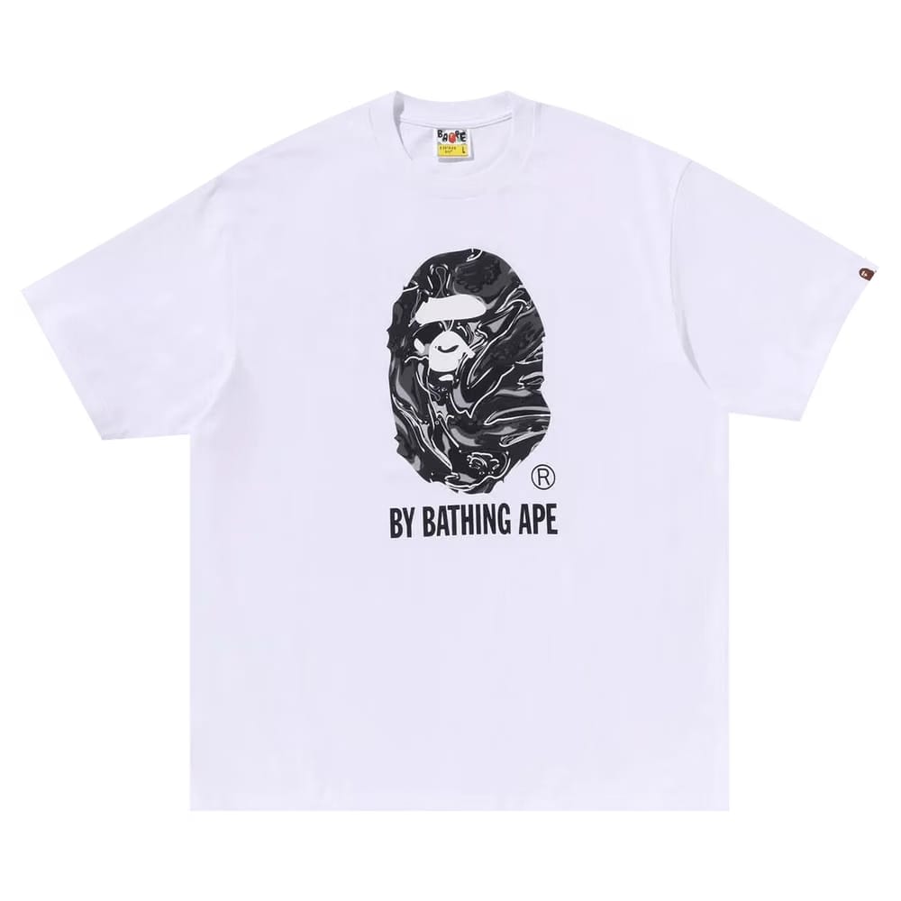 BAPE Marbling Camo By Bathing Ape Relaxed Fit T-Shirt White