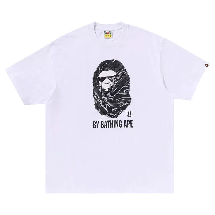 BAPE Marbling Camo By Bathing Ape Relaxed Fit T-Shirt White