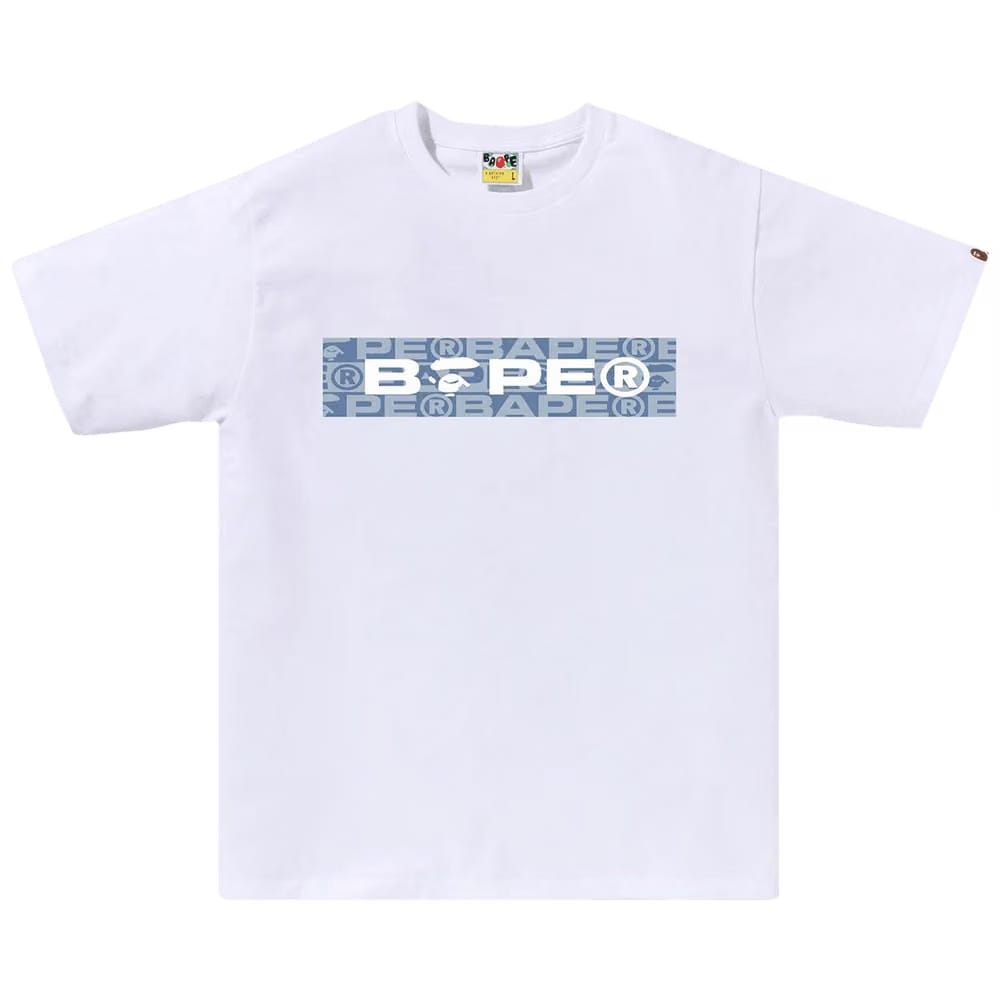 BAPE Lux Sport Pattern Box Logo T-Shirt White