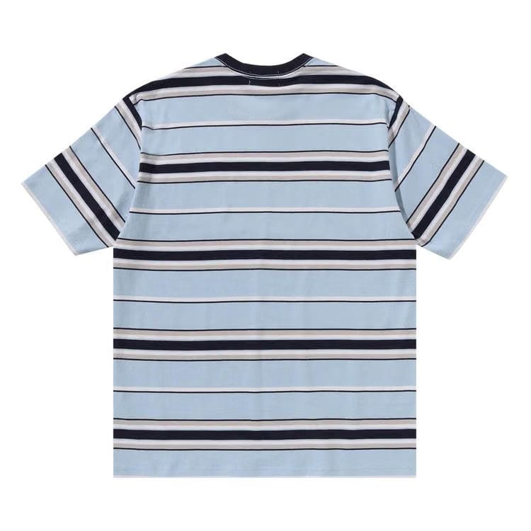 BAPE Ape Head One Point Pocket Relaxed Fit Stripe T-Shirt Sax