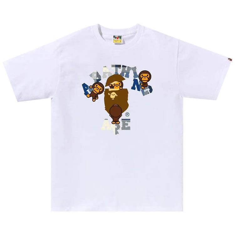 BAPE Check College Milo T-Shirt White