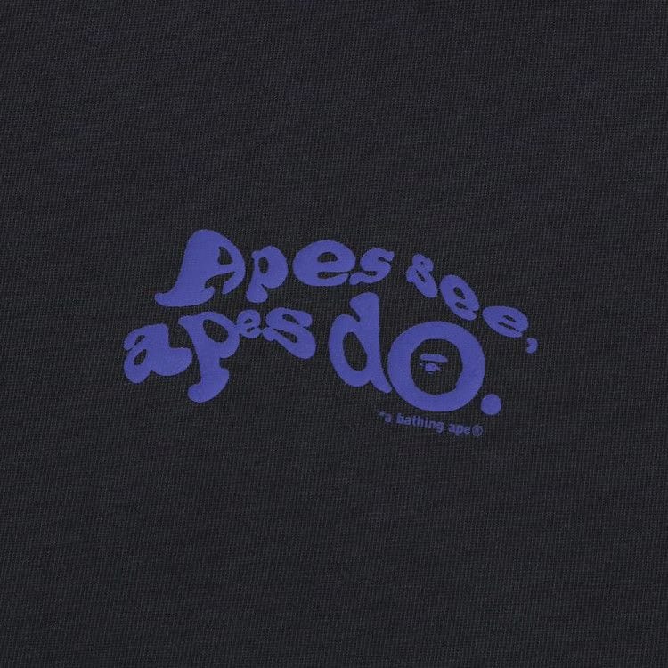 BAPE Garment Dye Logo Relaxed Fit T-Shirt Charcoal