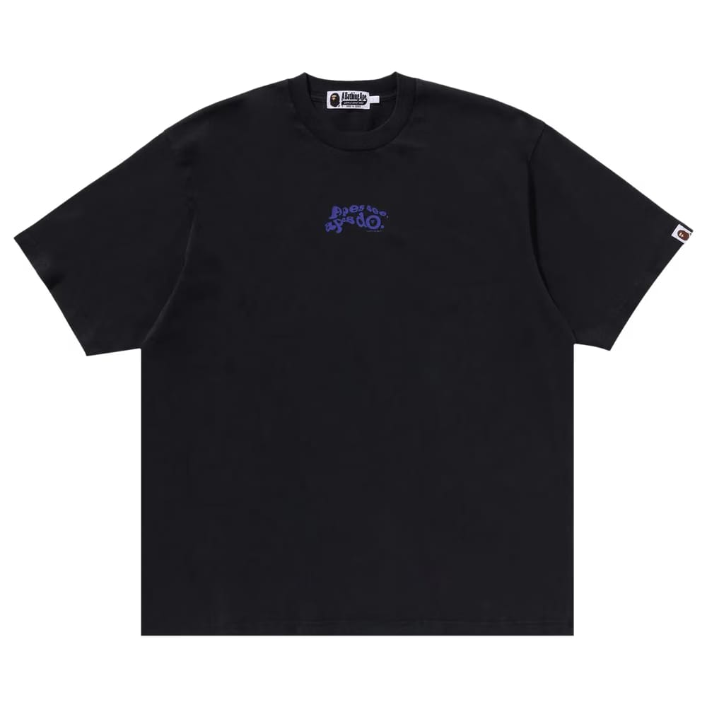 BAPE Garment Dye Logo Relaxed Fit T-Shirt Charcoal