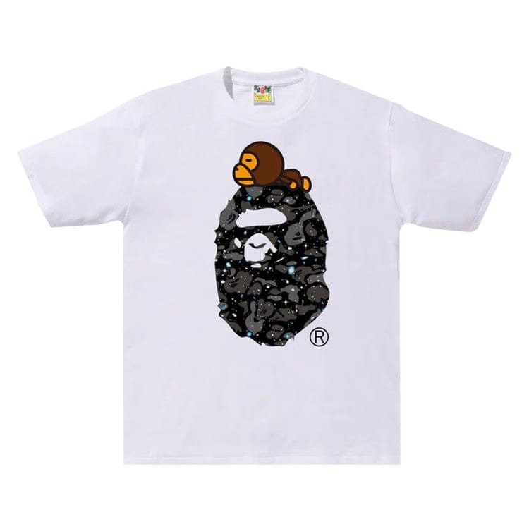 BAPE Space Camo Milo On Big Ape T-Shirt White