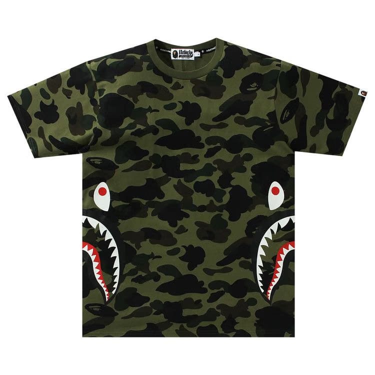 BAPE 1st Camo Side Shark T-Shirt Green