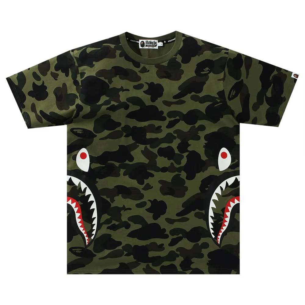BAPE 1st Camo Side Shark T-Shirt Green