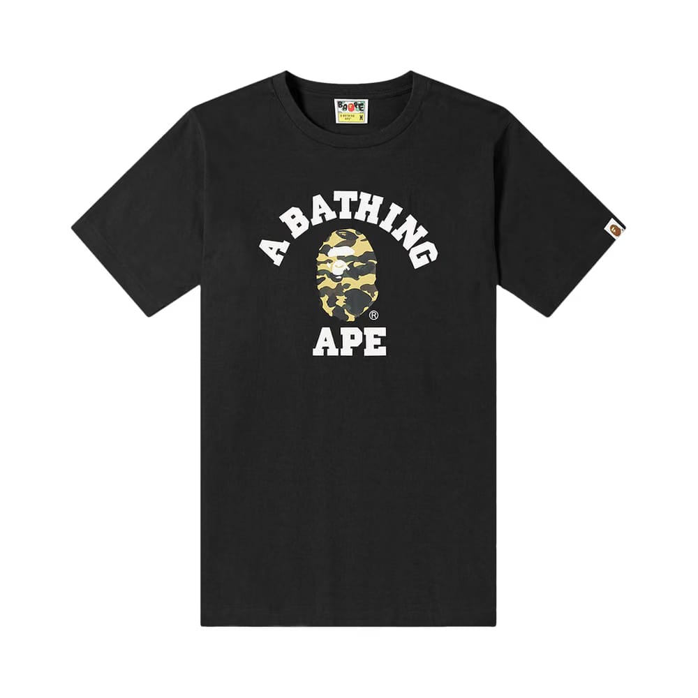 BAPE 1st Camo College Relaxed T-Shirt Black/Yellow