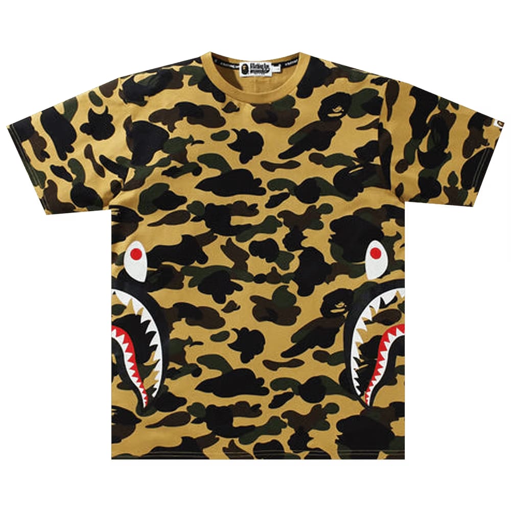 BAPE 1st Camo Side Shark T-Shirt Yellow