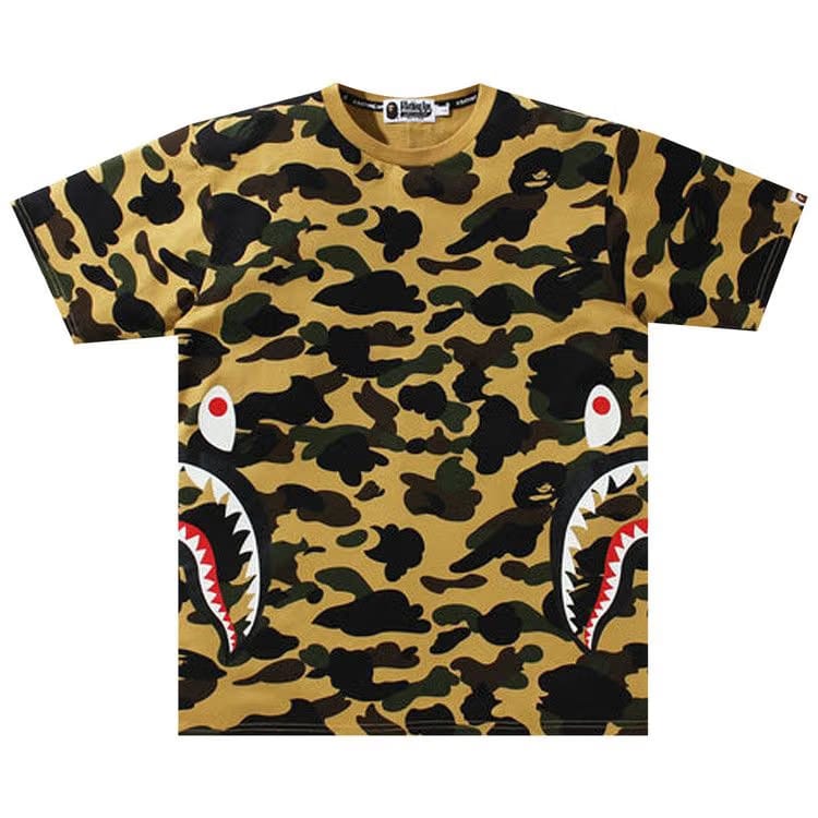 BAPE 1st Camo Side Shark T-Shirt Yellow