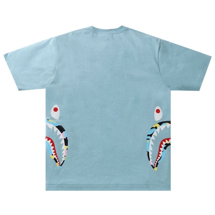 BAPE Multi Camo Side Shark Relaxed T-Shirt Blue