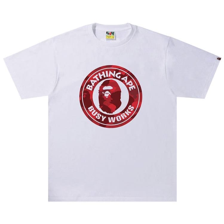 BAPE Color Camo A Busy Works T-Shirt White/Red