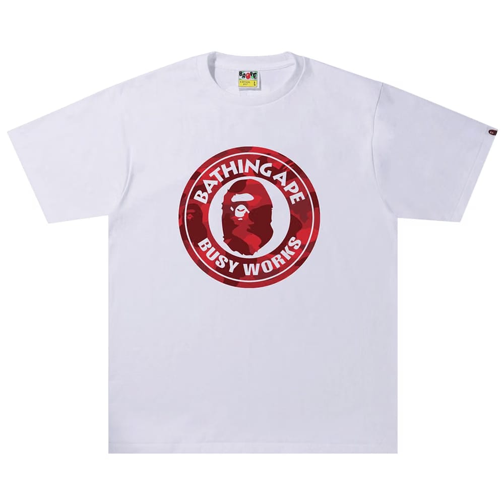 BAPE Color Camo A Busy Works T-Shirt White/Red