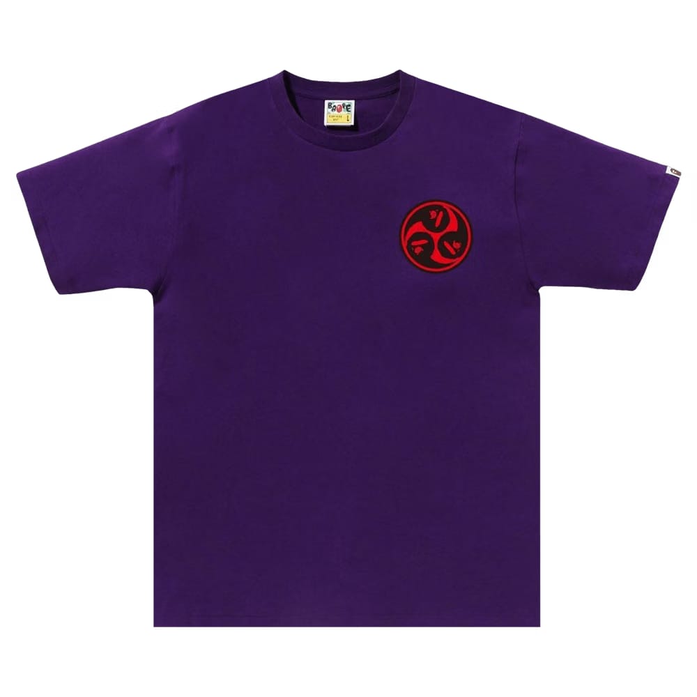 BAPE Japan Culture Mitsudomoe T-Shirt Purple