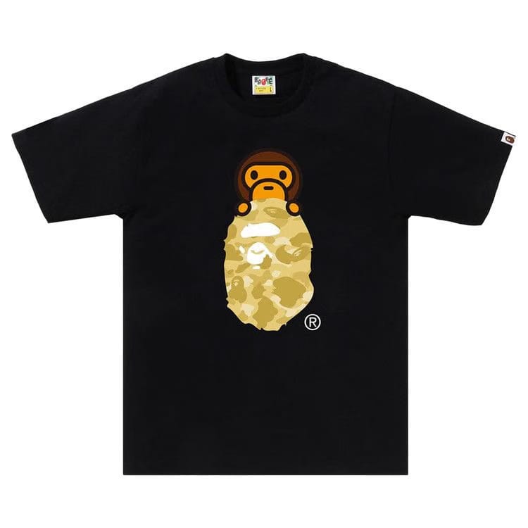 BAPE Color Camo Milo On Ape Head T-Shirt Black/Yellow
