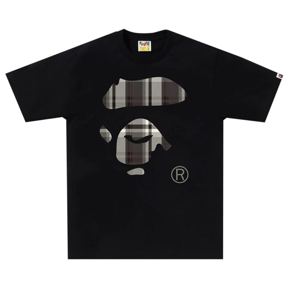 BAPE Check Ape Face T-Shirt Black