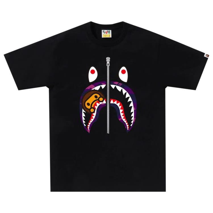 BAPE Color Camo Milo Shark T-Shirt Black/Purple