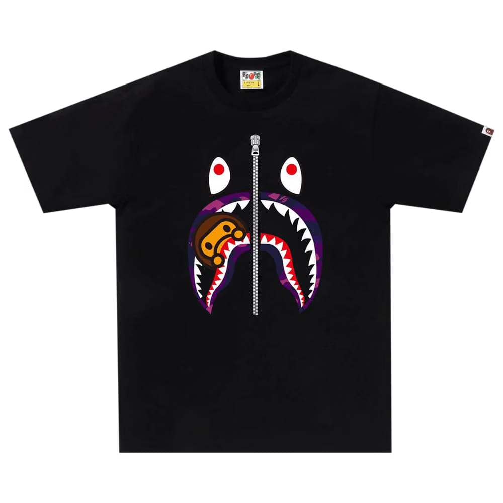 BAPE Color Camo Milo Shark T-Shirt Black/Purple