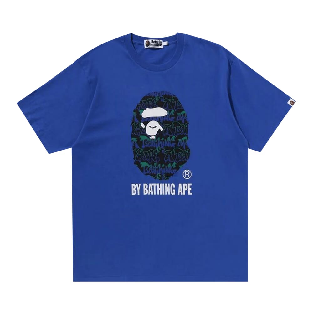 BAPE Graffiti Pattern By Bathing Ape T-Shirt Blue