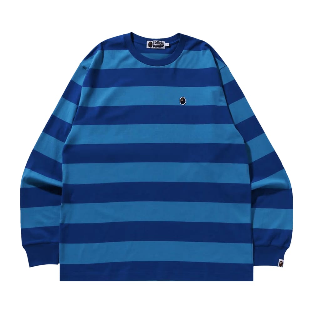 BAPE Ape Head One Point Hoop Long-Sleeve T-Shirt Blue