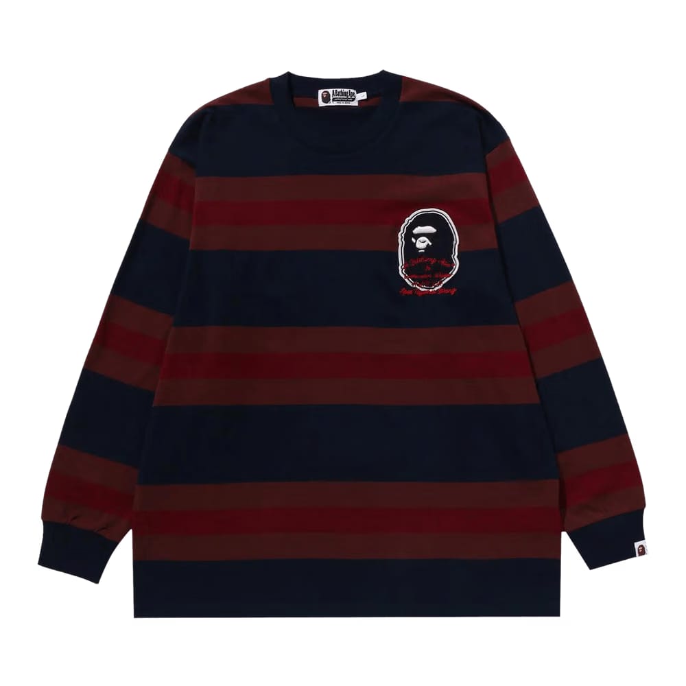 BAPE Badge Hoop Long-Sleeve T-Shirt Navy