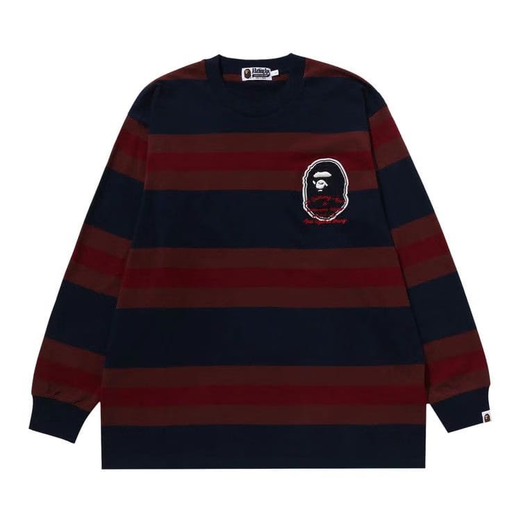 BAPE Badge Hoop Long-Sleeve T-Shirt Navy