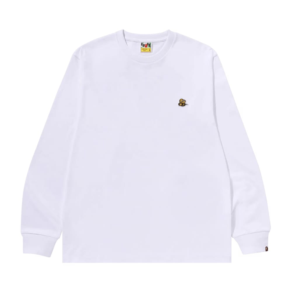 BAPE Bee One Point Long-Sleeve T-Shirt White