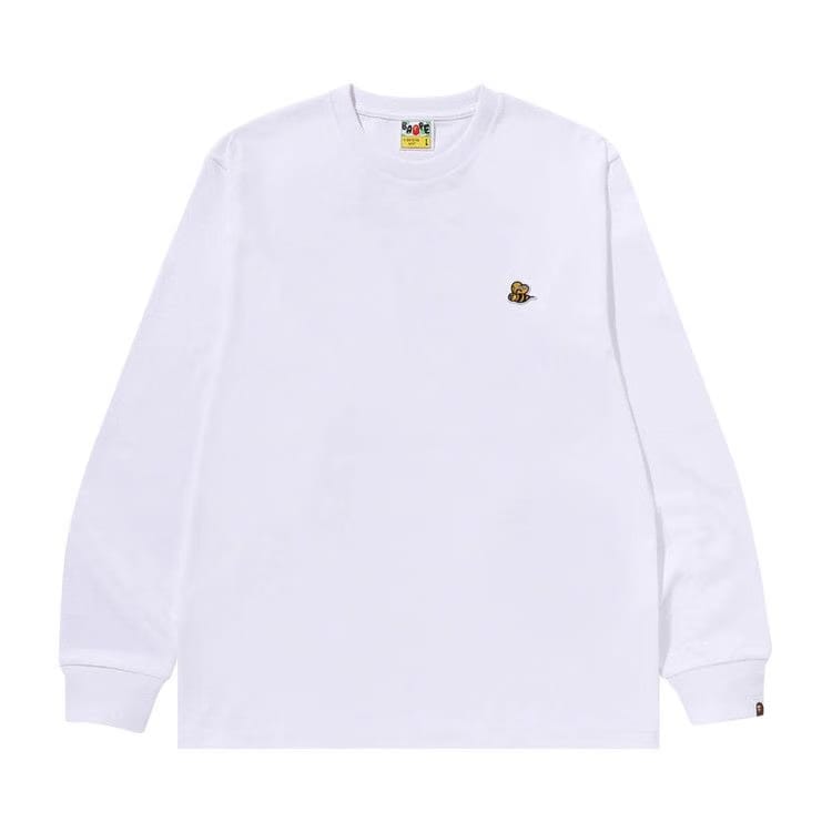 BAPE Bee One Point Long-Sleeve T-Shirt White