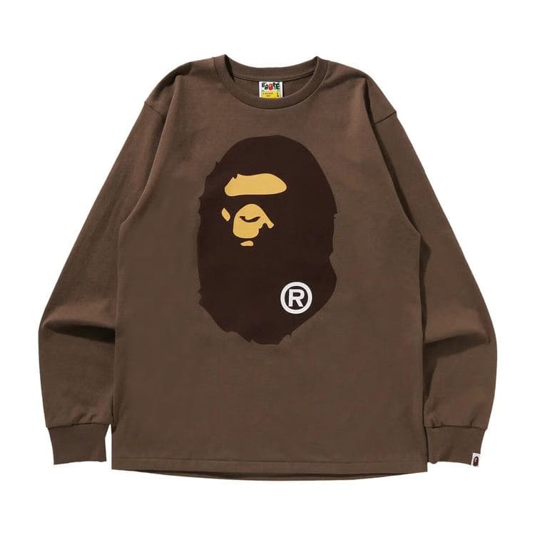 BAPE Big Ape Head Long-Sleeve T-Shirt Brown