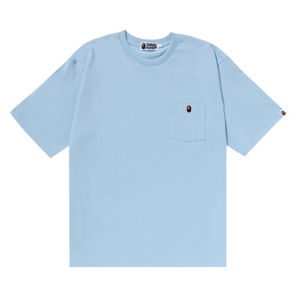 BAPE Ape Head One Point Relaxed Fit Pocket T-Shirt Sax