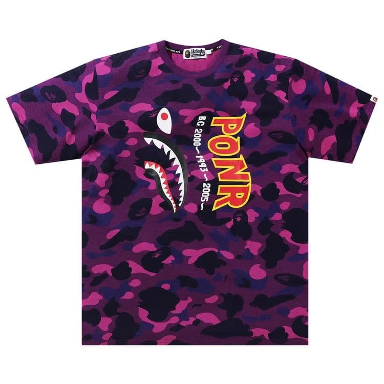 BAPE Color Camo Shark Wide T-Shirt Purple