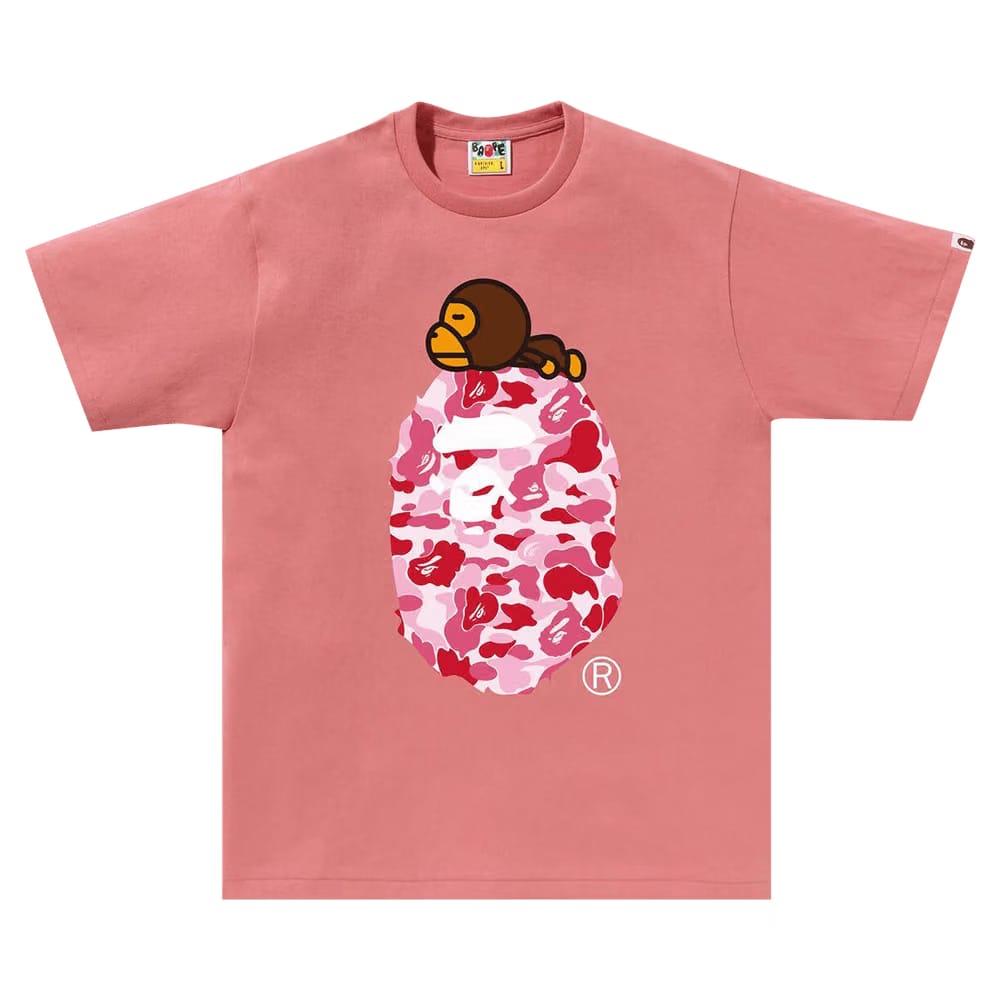 BAPE ABC Camo Milo On Big Ape T-Shirt Pink/Pink