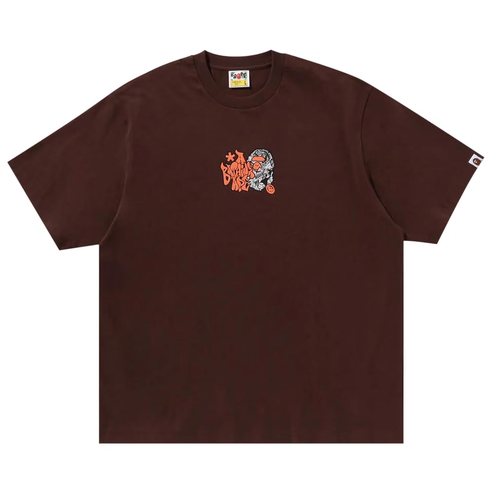 BAPE Graffiti Ape Head Relaxed Fit T-Shirt Brown